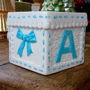 RARE HTF Vintage 1970s Rubens Originals Ceramic Building Block Baby Shower Decor